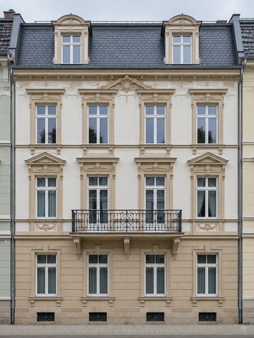 Fassade eines sanierten Gründerzeithauses